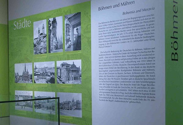 Ausstellungswand zu Böhmen und Mähren